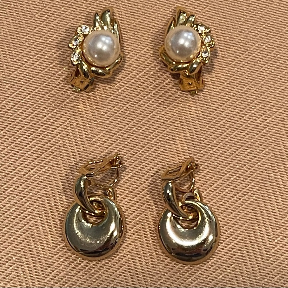 2 Pairs Costume Jewelry Clip On Earings
